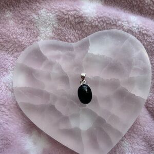 Black star gemstone pendant sterling silver